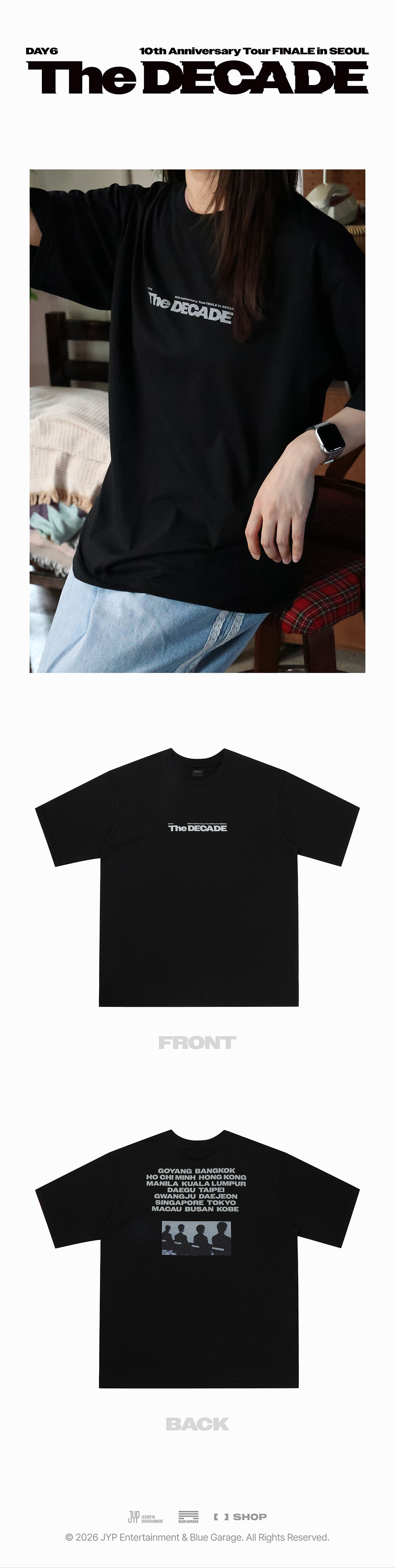 DAY6 日本公演 限定 tシャツ the decade 神戸 グッズ DAY6 日本公演 限定 tシャツ the decade 神戸 グッズ 【公式通販】